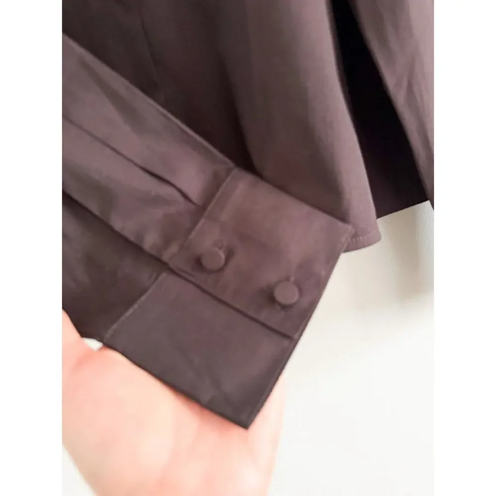 Madewell | NWT Puff-Sleeve Button-Up Shirt Molasses Brown | Sz S